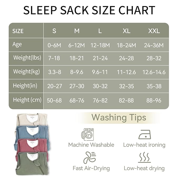 BubblePanda Rayon Made from Bamboo Sleep Sack 12-18 Months Supersoft Toddler Sleep Sack 1.0 Tog Breathable Baby Wearable Blanket with 2-Way Zipper Unisex Sleeping Bag for Babies