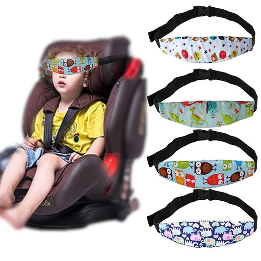4 Pieces Baby Head Support for Car,Head Support Straps Car Seat Head Holder Sleeping Headrest Band with Adjustable Buckle Universal Car Accessories for Kids,Toddler