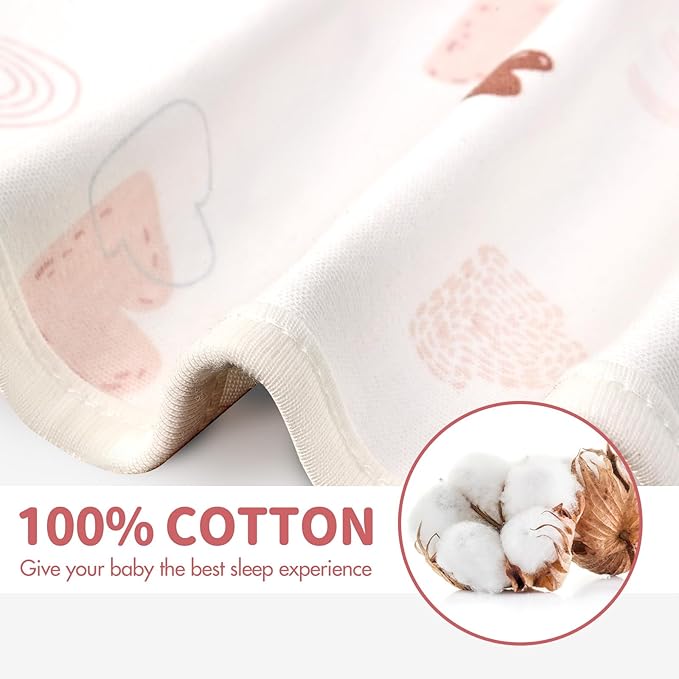 Baby Transitional Swaddle Sleep Sack - Arms Up Swaddles for Baby Girl, 3-6 Months Newborn Swaddle Sleep Sack with Cuff Removable & 2-Way Zipper Design, Pink Cloud Transition Sacks