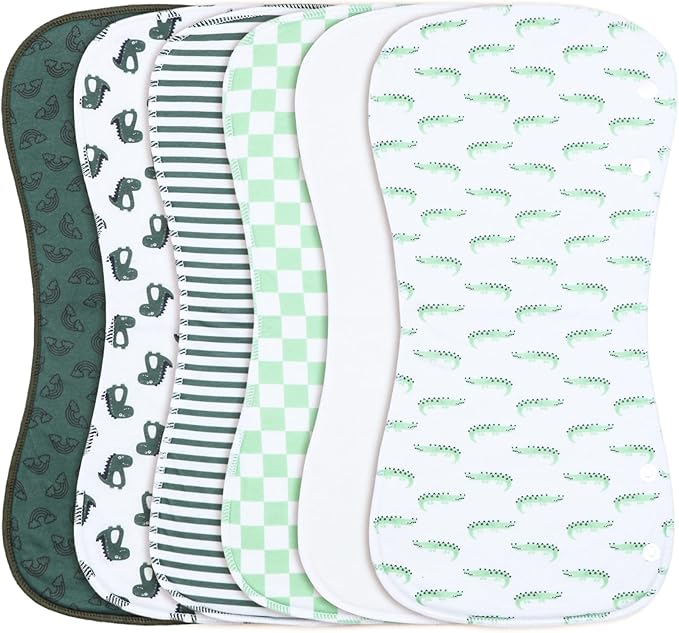 Benoxine 10-Pack Burp Cloths for Baby Boys and Girls - Organic Cotton Baby Burp Cloth,Baby Washcloths, Burp Rags, Large Neutral Burp Clothes for Newborn (Multicolor-f)