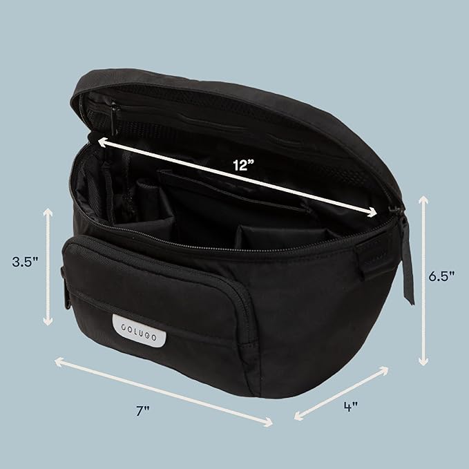 Colugo On-The-Go Stroller Organizer Insert with Zipper, Caddy with Cup Holder, Stroller Accessories for Parents specially designed to fit to your stroller with Non Slip Straps (Black)