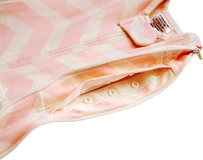 Woombie Grow with Me Baby Swaddle, Convertible Swaddle Fits Babies 0-9 Months, Expands to Wearable Blanket for Babies up to 18 Months, Dreamy Pink Chevron