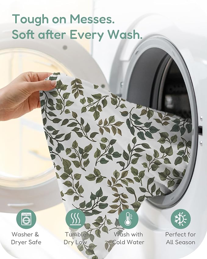 Baby Crib Sheets for Standard Crib Mattress - Green+Leaf, Ultra Soft and Durable, Cozy and Breathable, Fits 28''x52''x9'' Extra Deep Pocket