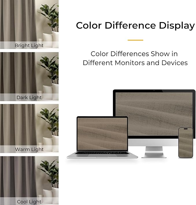INOVADAY 100% Blackout Curtains for Bedroom, Black Out Curtains 84 Inch Long, Clip Rings Linen Blackout Drapes, Thermal Insulated Room Darkening for Living Room, 2 Panels - Fauxlinen,W50xL84