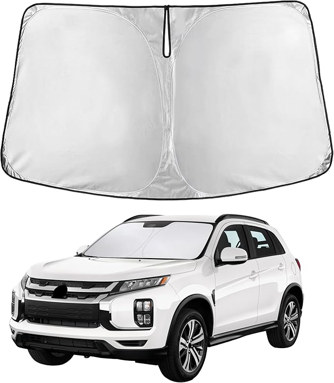 EcoNour Windshield Sunshade for Mitsubishi Outlander 2013–2021 | Custom Fit Front Window Sun Shade | Blocks Harmful UV Rays & Reduces Heat | Foldable Sun Visor with Storage Pouch