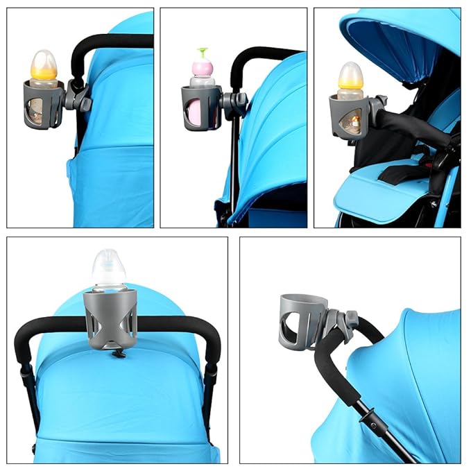 Accmor Universal Cup Holder, Stroller Cup Holder, 360° Rotatable Large Caliber Designed Bottle Holder for Stroller, Bike, Wheelchair, Walker, Scooter, Grey