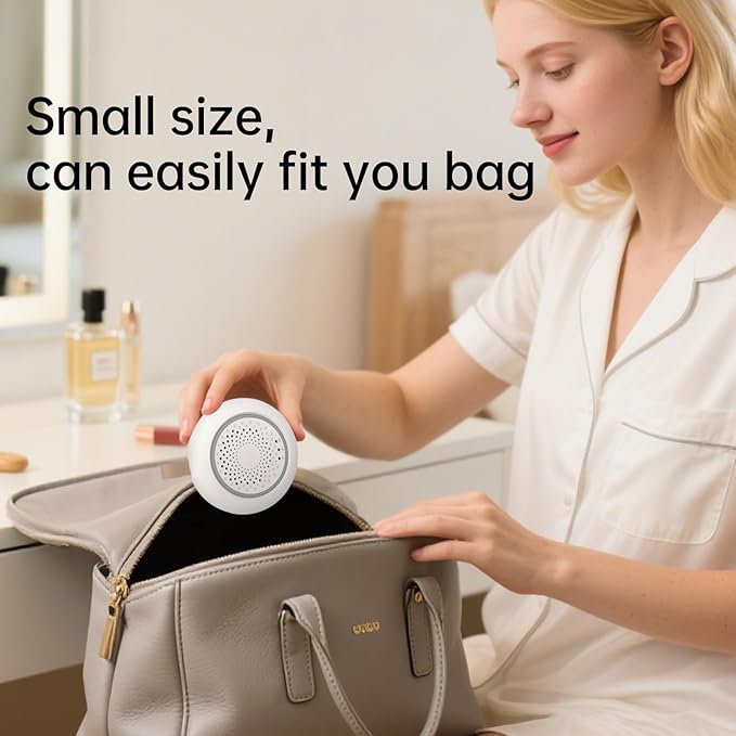 AMZSA White Noise Sound Machine for New Baby & Adults – 24 Sleep Sounds Including Rain, Green & Pink Noise, Portable Noise Canceling Sound with Timer, Night Light & Rechargeable, for Sleeping & Travel