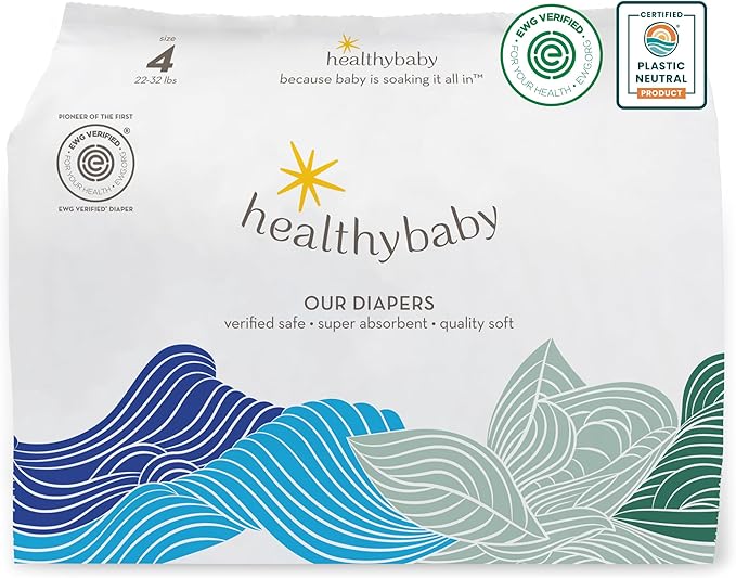 Our Diapers | The First EWG Verified & Microbiome-Friendly Diaper | 12-Hour Leak Protection | Made with Organic Cotton & Plant-Derived Materials | Totally Chlorine Free | Size 4 (22-32 lbs) 36 Count
