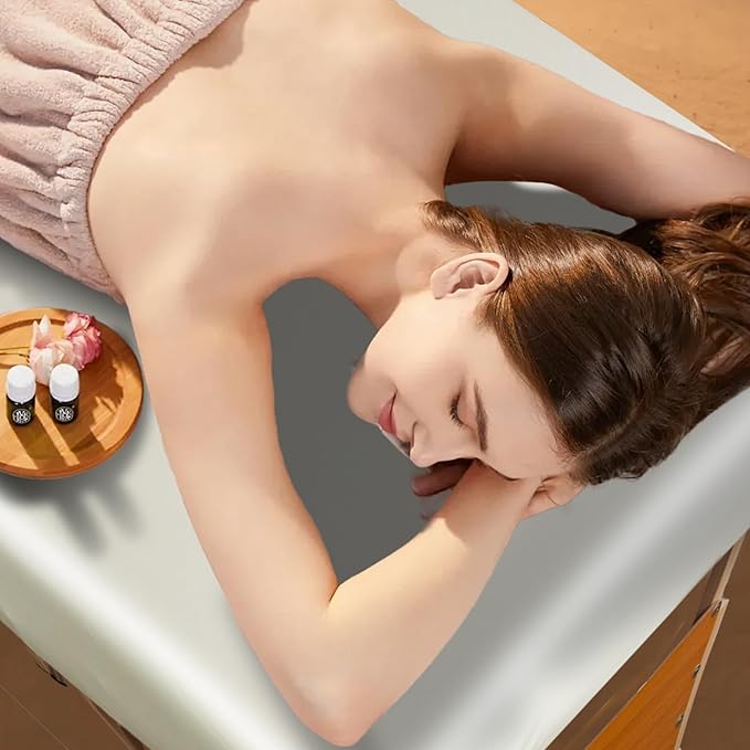 WUSOUPU Leather Cover for Massage Table Wipeable Massage Bed Protector Cover Made of 4-Ways Elastic 100% PU Waterproof Material, Machine Washable, Fit Rectangular Tables 28-32" Wide (White, 1Pcs)