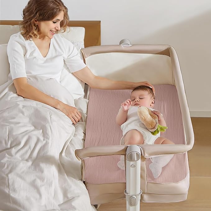 lulumoon Muslin Bassinet Sheets for Baby: Soft Bedside Sleeper Bassinet Fitted Sheets for Boys and Girls