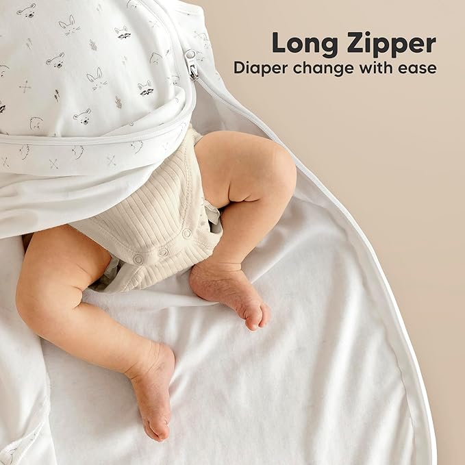 2-Pack Organic Baby Sleep Sacks, 100% Cotton - Soft & Breathable 0.5TOG Baby Wearable Blanket, Toddler Sleeping Sack 18-24 months, Easy to Wear Transitional Swaddles for Newborns, Infants (Nordic, L)