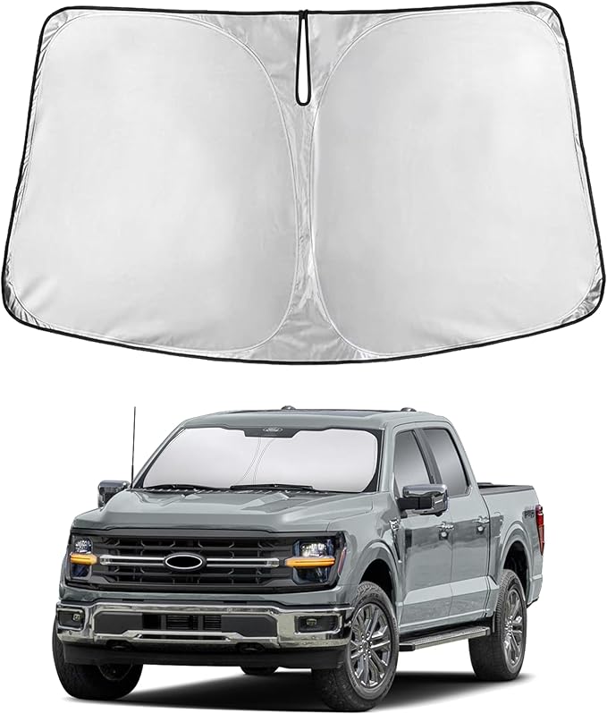Econour Windshield Sunshade for Ford F-150 2021-2024 2025 2026, Sun Visor for Front Windshield & Window Sun Shade Cover, UV Heat Blocker & Protector, Car Accessories