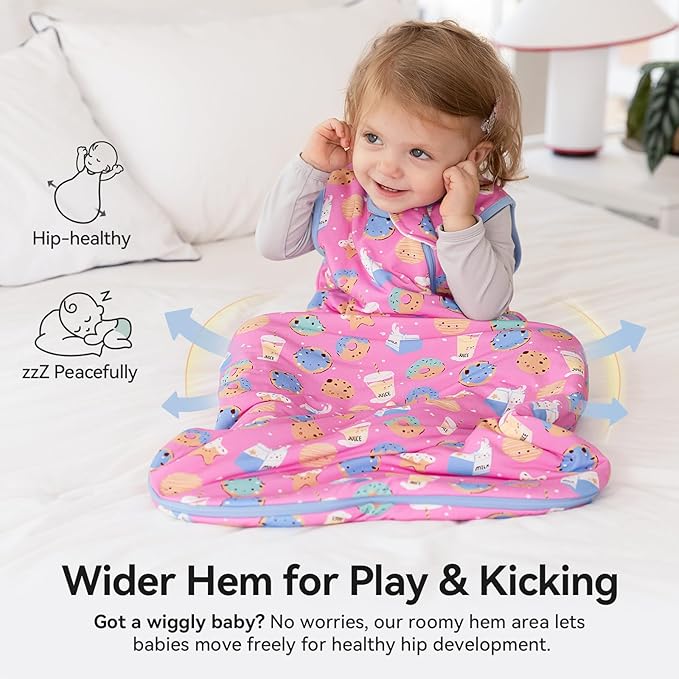 EasyFi Rayon Made from Bamboo Sleep Sack 12-18 Months Supersoft Toddler Sleep Sack 1.0 Tog Baby Wearable Blanket with 2-Way Zipper Unisex Sleeping Bag for Babies