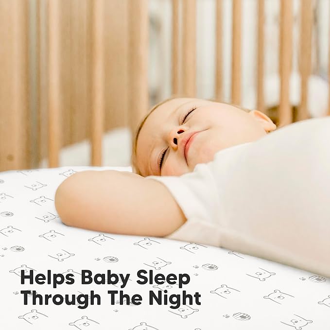 2-Pack Waterproof Baby Crib Sheets for Boys, Girls - 52x28 Viscose Derived from Bamboo Toddler Bed Sheet Neutral, Fitted Crib Mattress Protector Cover for Baby Bedding, Soft & Gentle (Bumble Bear)