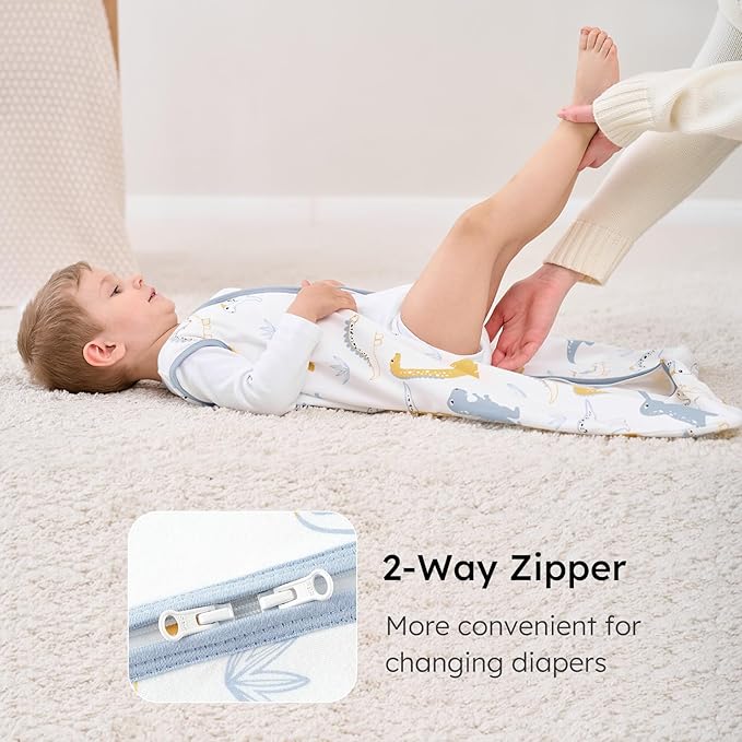 Yoofoss Baby Sleep Sack 0-6 Months Wearable Blanket for Babies 100% Organic Cotton 2-Way Zipper TOG 0.5 Toddler Sleeping Sack 3 Pack, Comfy Lightweight Sleep Sacks