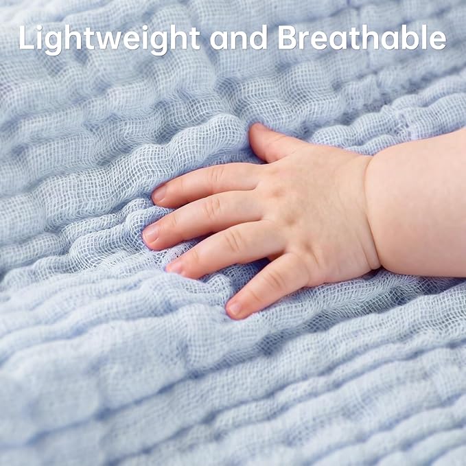 Bear Rocket Organic Muslin Baby Washcloths 6 Pack Baby Bath Face Towel 12x12 Inch Extra Absorbent and Soft Burp Cloth and Wash Cloths for Newborn-Infants On Sensitive Skin (Blue Green Brown)