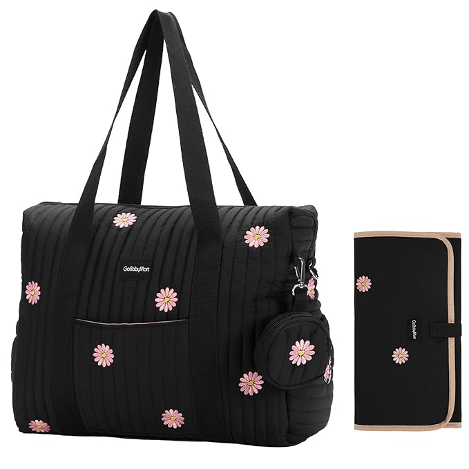3pc Diaper Bag Tote Set, Hospital Bag for Labor & Delivery, Maternity Travel Bag with Changing Pad & Pacifier Case