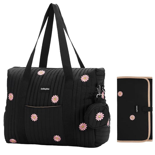 3pc Diaper Bag Tote Set, Hospital Bag for Labor & Delivery, Maternity Travel Bag with Changing Pad & Pacifier Case