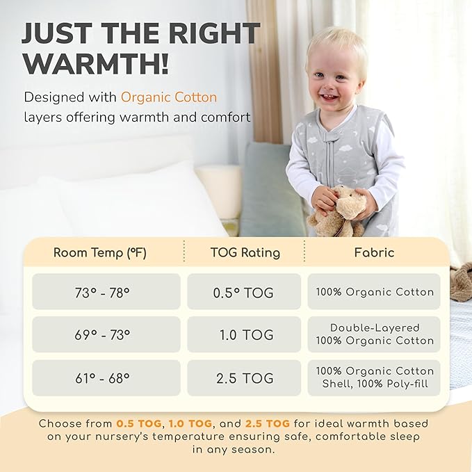 Mama Cheetah Toddler Sleep Sack with Feet 4T-5T, 1.0 TOG Organic Cotton Baby Wearable Blankets with Legs, Baby Sleeping Bag for Walkers, Early Walker X-Large