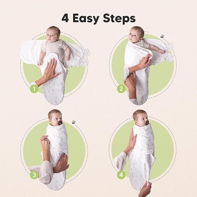 Baby Swaddle Sleep Sacks with Zipper - 3-Pack Swaddles for Newborns 0-3 Months, Infant, Baby Girls, Boys, Soft & Durable Newborn Sleep Sack, Easy Diaper Change Swaddling Blanket (Cloud)