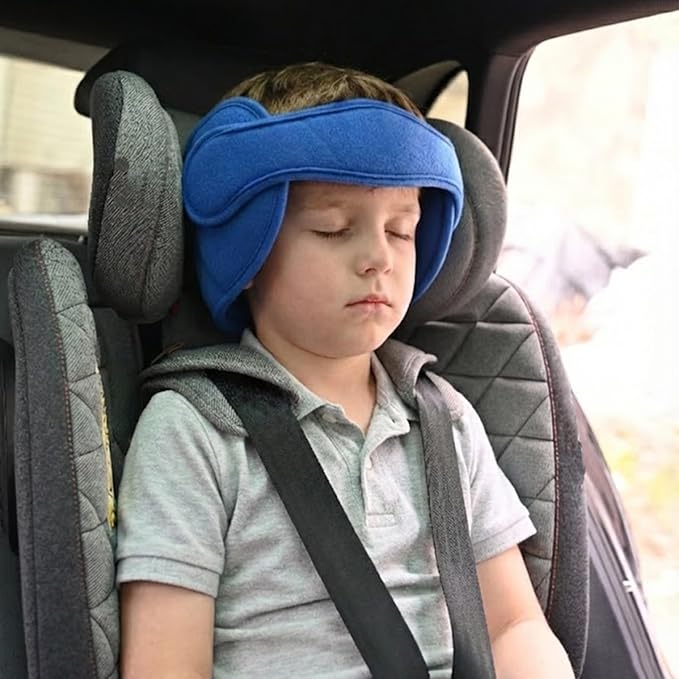 Adjustable Baby Head Support for Car Seat Soft Neck Relief Fit 1-4 Year-Old Toddlers Blue