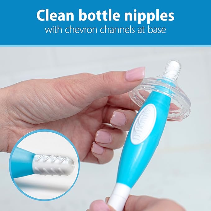 Dr. Brown's Anti-Colic Options+ Narrow Glass Baby Bottle Starter Set with Silicone Bottle Sleeves, Levels 1, 2, and 3 Nipples, Soft Touch Cleaning Brush, Storage/Travel Caps, and HappyPaci
