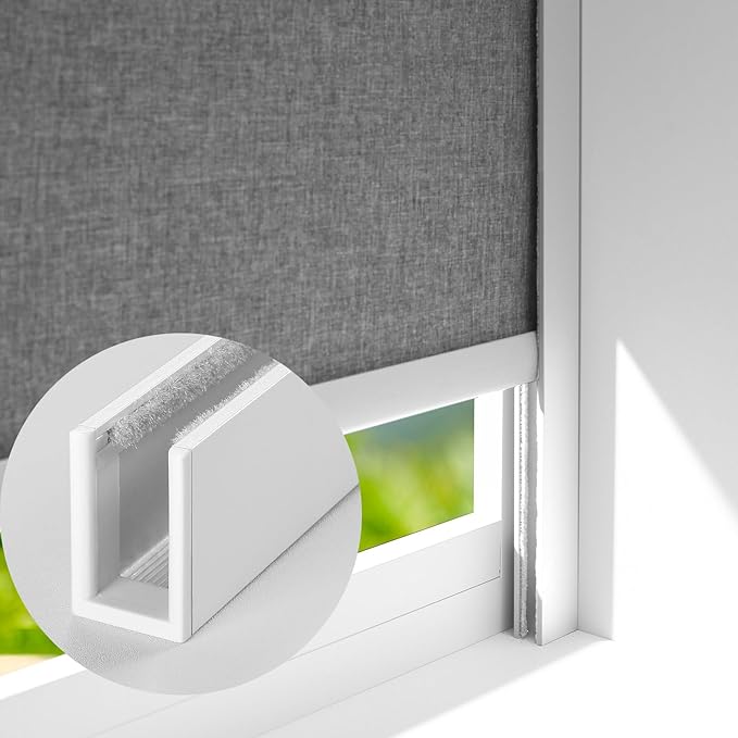 ZSTARR U Channel Aluminium Alloy Light Blocking Strips for Roller Blinds Light Gap Blockers Window Shades Side Rail Tracks Bedroom Sleep Nursery (White,79",2Pcs)