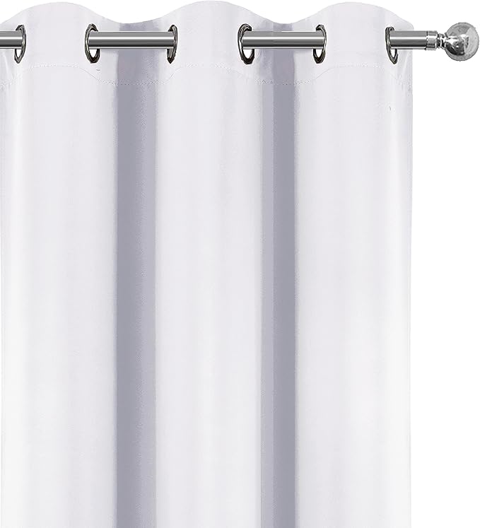 LEMOMO Blackout Curtains 42 x 63 Inch Off White Curtains 2 Panels Darkening Thermal Insulated Bedroom Curtains