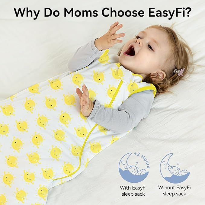 EasyFi Rayon Made from Bamboo Sleep Sack 18-24 Months 1.0 Tog Supersoft Toddler Sleep Sack 2t Baby Wearable Blanket with 2-Way Zipper Unisex Sleeping Bag for Babies