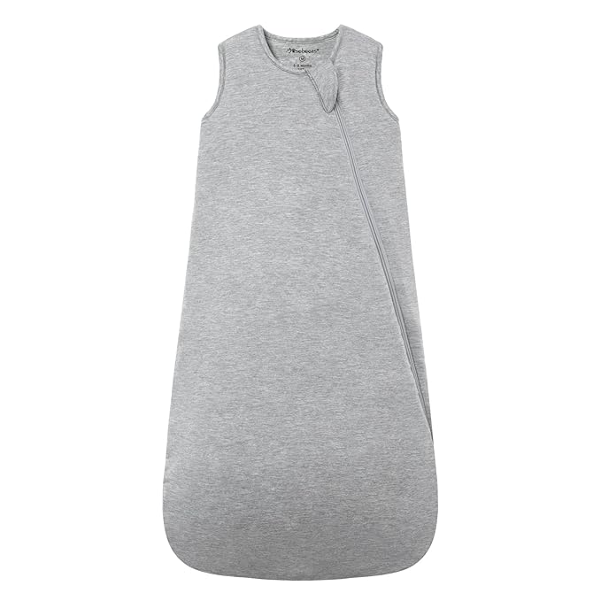 Mosebears Unisex Rayon Made from Bamboo Wearable Blanket with 2-Way Zipper,2.5 Tog Baby Winter Sleep Sack (Grey,0-6 Months)