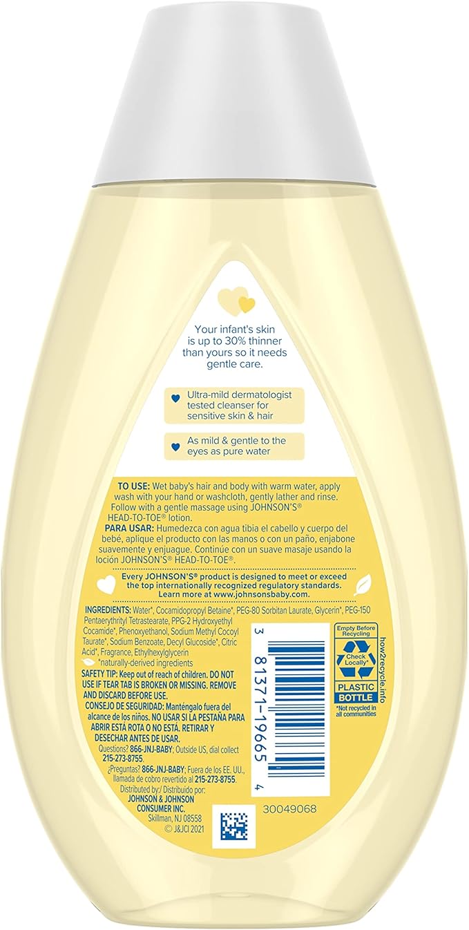 Johnson's Baby 13.6 fl. oz Head-to-Toe Baby Body Wash and Shampoo (Pack of 2)