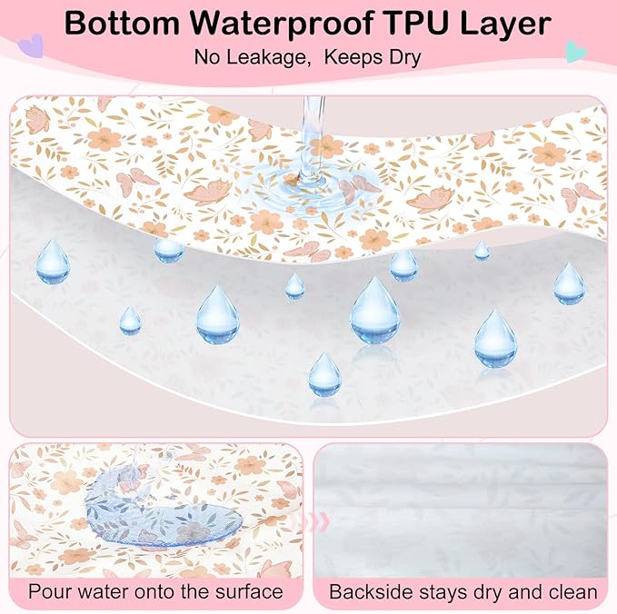 FIOBEE Baby Bassinet Sheets for Girls Boys 2 Pack Waterproof Bassinet Mattress Elastic Fitted Crib Sheets Universal Fit for Hourglass Oval and Rectangle Bassinet Sheet, Pink