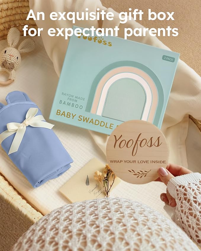 Yoofoss Baby Swaddle for Newborns 0–3 Months, Adjustable Soft & Breathable Swaddles,Noiseless Closure Swaddle Sleep Sack, Durable & Snug Fit