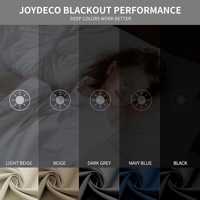 Joydeco Blackout Curtains 72 Inch Length 2 Panels Set, Thermal Insulated Long Curtains& Drapes 2 Burg, Room Darkening Grommet Drapes for Living Room Bedroom Window (W52 x L72 Inch, Brown)
