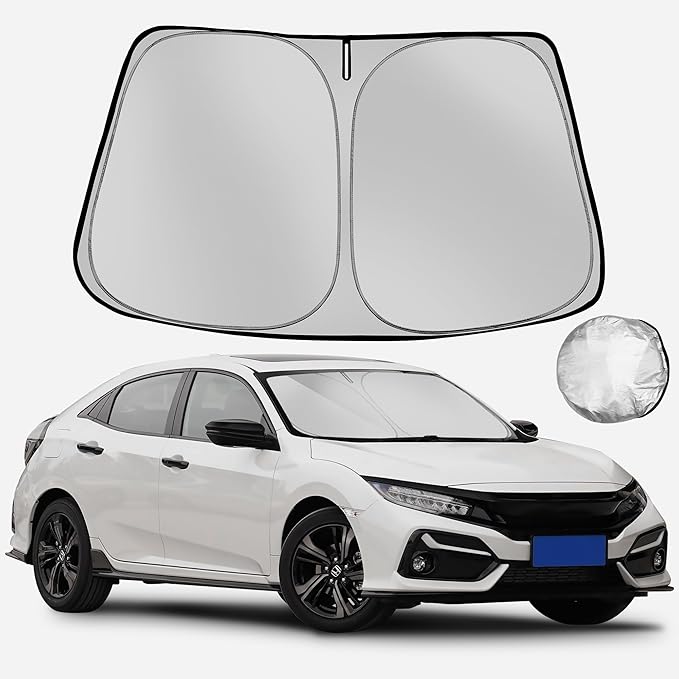 Windshield Sun Shade for 2016-2021 Civic Foldable Sun Sunshade for Car Front Window Blocks UV Rays and Heat Automotive Interior Protector Custom Fit Accessories
