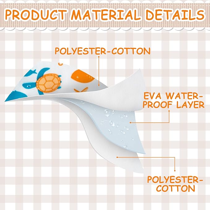 2ooya 7Pcs Cotton Waterproof Baby Bibs Hook Loop Closure Newborn Bib Keepsake Baby Gift for Drooling Feeding Eating