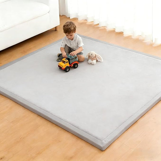 Baby Play Mat for Floor,1.3" Thick Elasti-Foam Playpen Mat for Tummy Time, Easy Care with Non-Slip Cushioned for Infant,Kids and Toddler Crawling