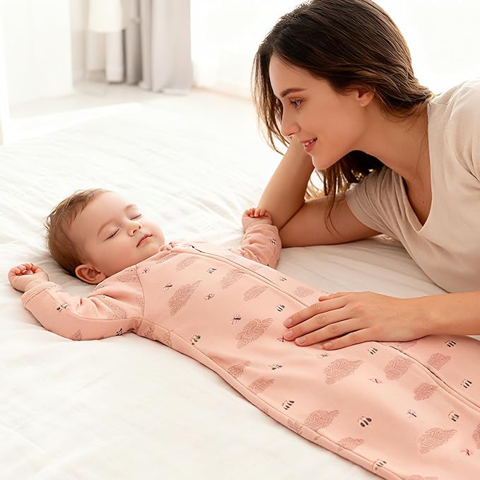 2 Pack Transitional Swaddle Sack with Arms Up Length Sleeves & Mitten Cuffs, Sleeping Sack Bag 2 Ways Zipper, Wearable Swaddling Blanket for Newborns Baby Snug Fit Calms Startle Reflex