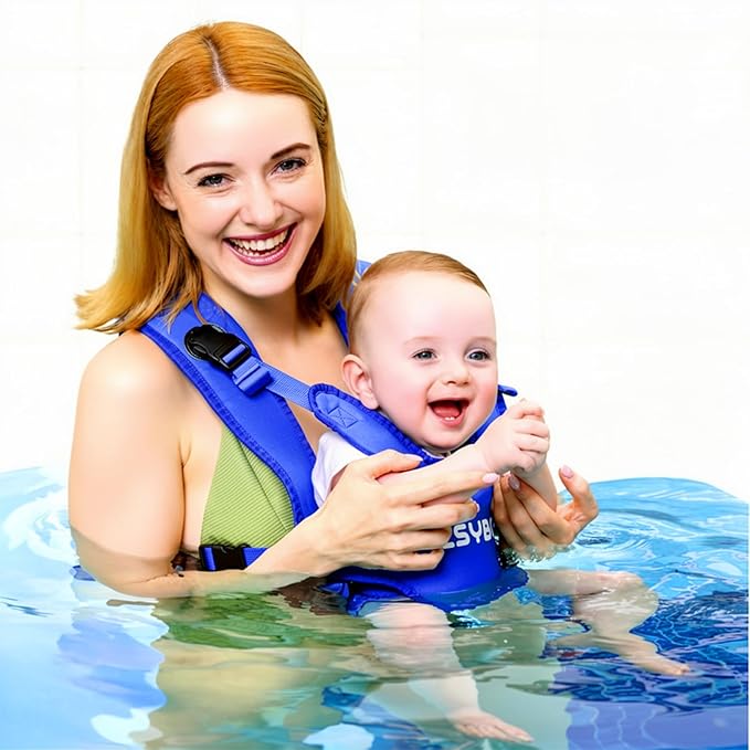 Baby Carrier, Dual-Use Adjustable Baby Sling Support Infant Chest Holder with Drawstring Backpack for Newborn to Toddler 13-33 lbs Swimming Pool Beach Land (Dark Blue)