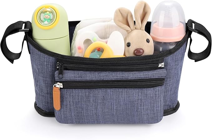 Accmor Universal Stroller Organizer with Detachable Phone Bag, Stroller Bag Caddy Organizer Stroller Accessories for Uppababy, Baby Jogger, Nuna, Doona, Britax Strollers