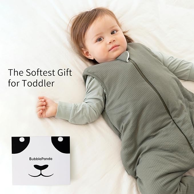 BubblePanda Rayon Made from Bamboo Toddler Sleep Sack with Feet 3t-4t 1.0 Tog Breathable Sleep Sack 36-48 Months Ultra Soft Baby Wearable Blanket with Legs Unisex Sleeping Bag with 2-Way Zipper