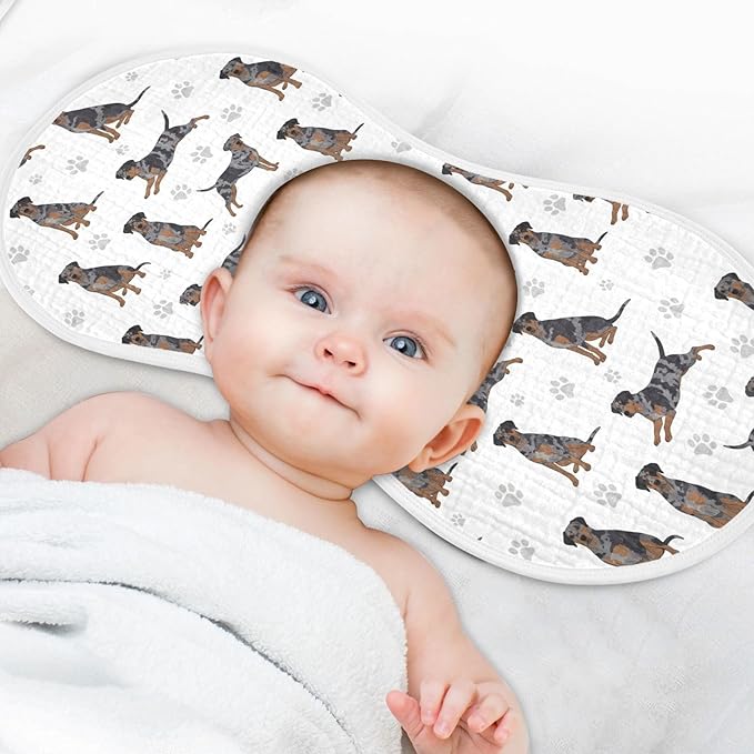 Qinllo 2 Pack Muslin Burp Cloths Great Dane Dogs White Cotton Baby Burp Cloths Extra Absorbent and Soft Thick Burping Cloth for Newborn Babies Boys Girls 22x11 Inch