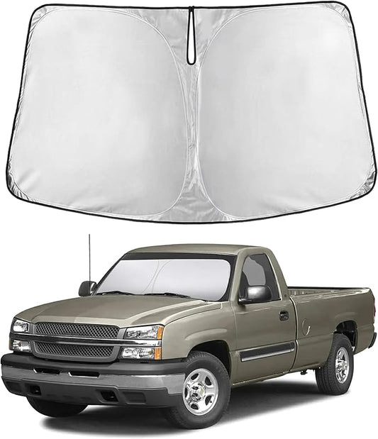 Econour Windshield Sunshade for Chevrolet Silverado 1500 1999-2004 2005 2006, Sun Visor for Front Windshield & Window Sun Shade Cover, UV Heat Blocker & Protector, Car Accessories