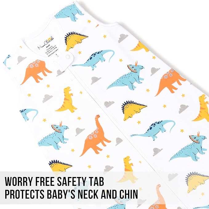 Baby Sleep Sack 1.0 TOG, Organic Cotton Baby Wearable Blanket with Two-Way Zipper, Swaddle Transition Baby Sleeping Bag, All-Season Sleep Sack for Newborn Infant Toddler Boy Girl, 0-6 Months, 1-Pack