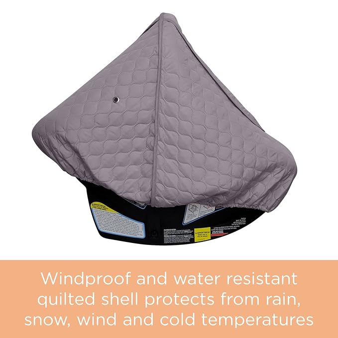 liuliuby Baby Car Seat Weather Shield | Warm Quilted Winter Cover with Clear Window for Infant Carseat | Keeps Babies & Newborn Protected in Cold | Car Seat Cover for Boys & Girls (Gray)