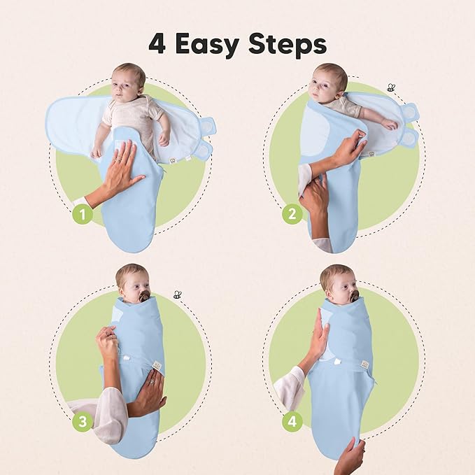Baby Swaddle Sleep Sacks with Zipper - 3-Pack Swaddles for Newborns 0-3 Months, Infant, Baby Girls, Boys, Soft & Durable Newborn Sleep Sack, Easy Diaper Change Swaddling Blanket (ABC Land Cloud)