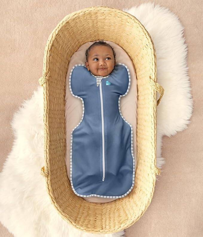 Love to Dream Swaddle UP, Baby Sleep Sack, Self-Soothing Swaddles for Newborns, Get Longer Sleep, Snug Fit Helps Calm Startle Reflex, New Born Essentials for Baby, 1.0 TOG, 13-19 lbs, Denim