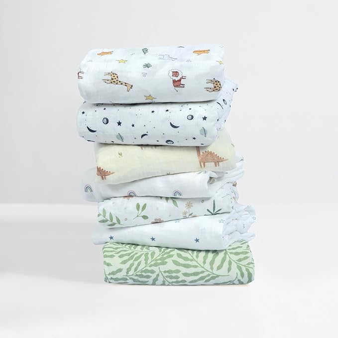 Dreamology Muslin Crib Sheets Boys,Girls | Super Soft,Breathable Crib Sheet,1 Pack | 100% Cotton Crib Sheets for Standard Cribs,Toddler Bed Sheets,28x52 Crib Mattress Sheet | Animal