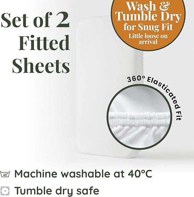 GOTS Organic Bedside Bassinet Sheets 33x20 for Maxi COSI Iora, Cowiewie, Baby Delight, Mika Micky, Ronbei, Koola Baby Bond, Kidsclub, Luxury Turkish Cotton - Rectangle 32x19-33x20