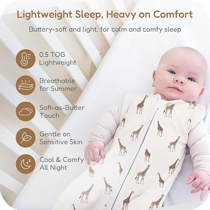 TOTCHILL Baby Sleep Sack 0.5 TOG, Lightweight Breathable Wearable Blanket with Zipper, 0-3-6-12-24M-4T, 3-Pack
